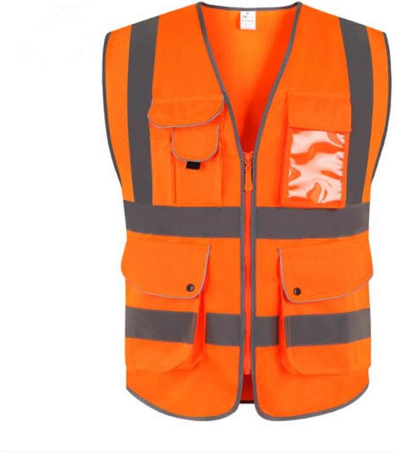 Goldbeing High Visibility Jacket, 9 Pockets, Accident Vest with Reflective Stripes and Zip, Ideal for Mechanics, Construction Workers, Hikers, Walkers, Berry and Mushroom Pickers