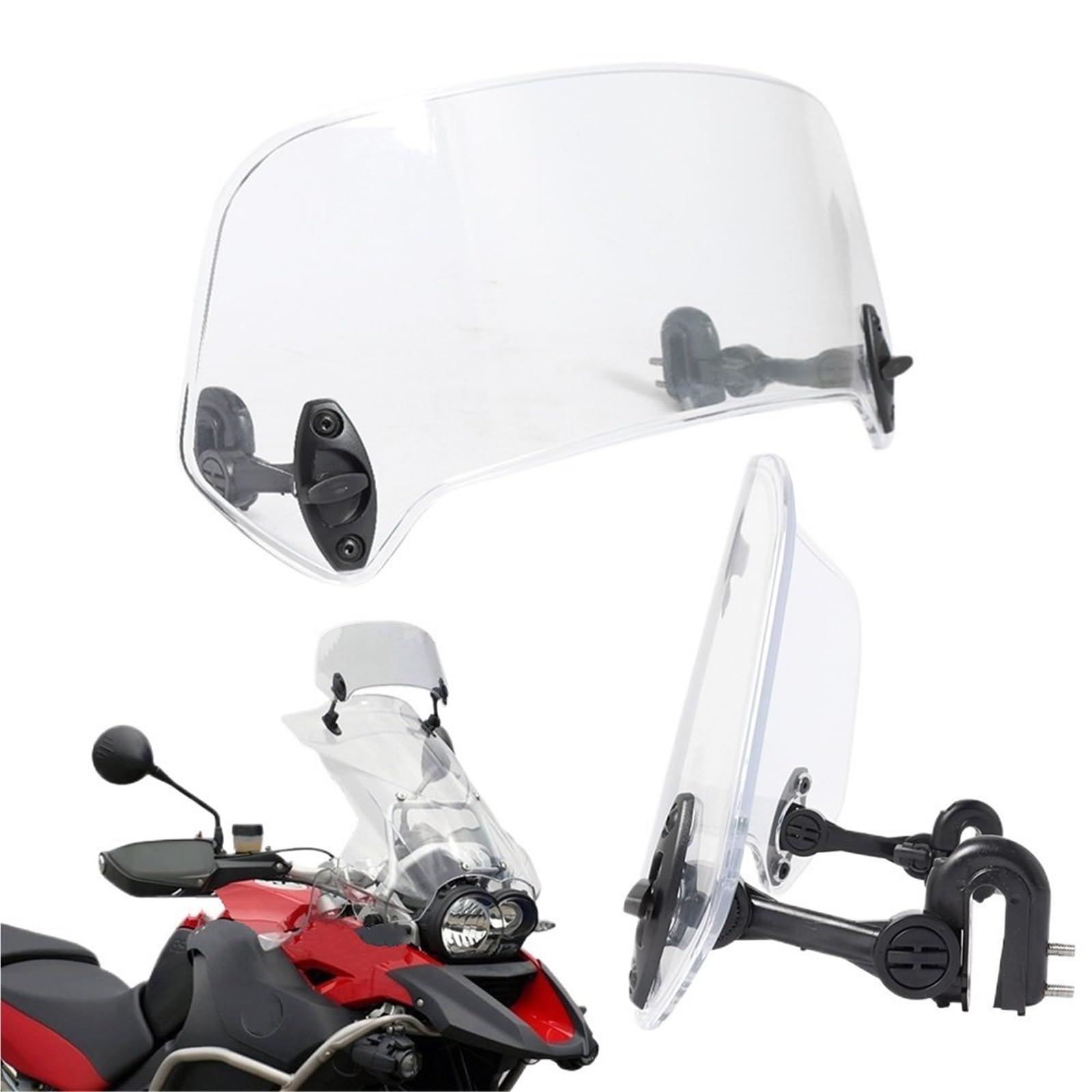 Przednia szyba motocyklowa Przedłużenie szyby przedniej Regulowany spojler Zaciskany deflektor szyby przedniej Odpowiedni do wszystkich modeli motocykli(H)