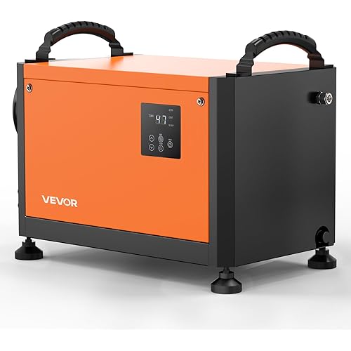 VEVOR 70 Pints Commercial Dehumidifier with Pump, Portable Crawl Space Dehumidifiers for Basement Storage Room Industrial, Auto Defrost/Drainage, Heavy-duty Galvanized Steel, with 2 Drain Hoses