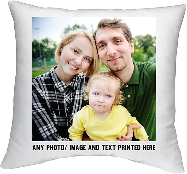 Shopagift Personalised Any Photo Image Text Printed Cushion with Filled Insert - 40cm x 40cm