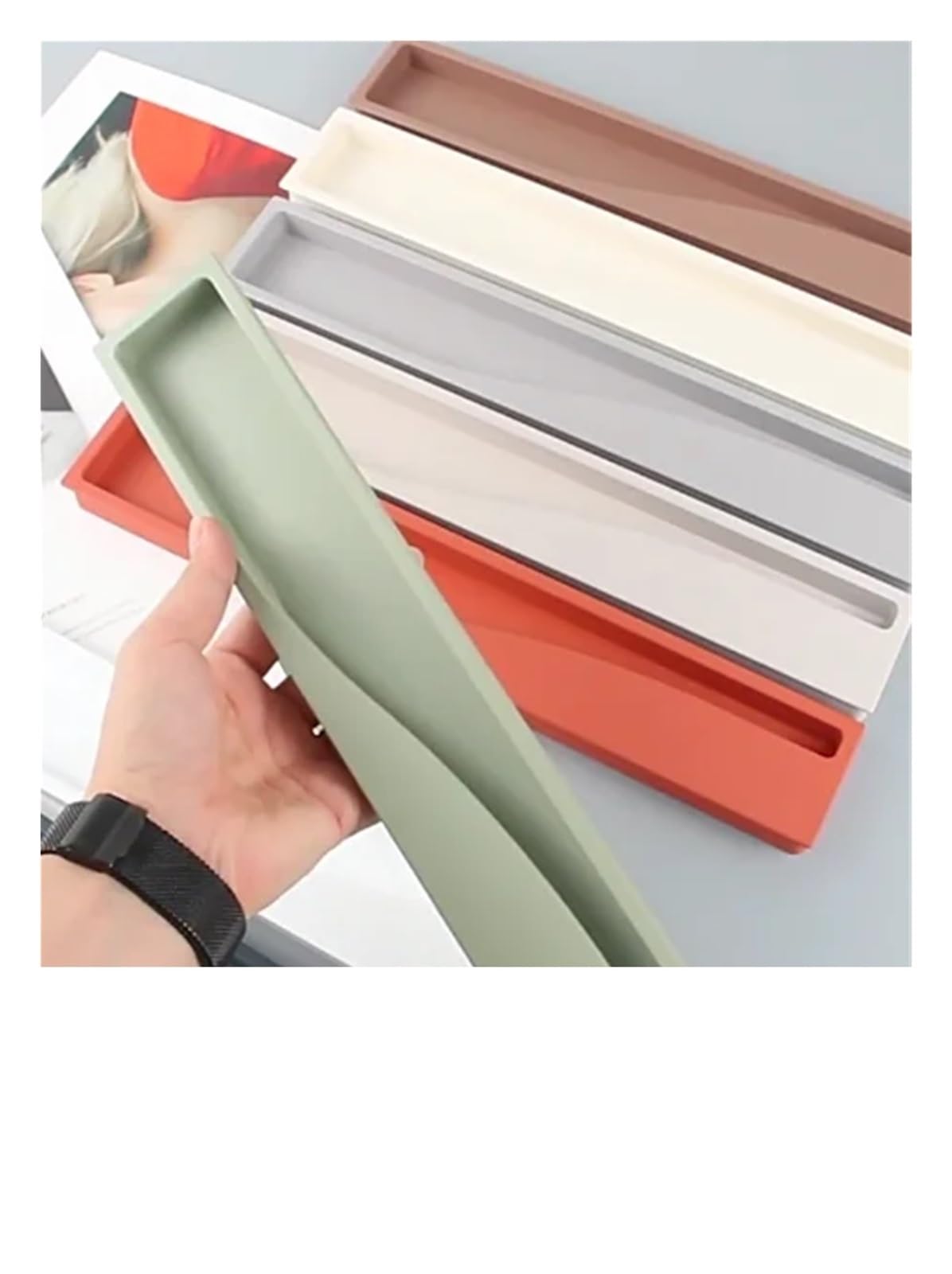 Mohuied Green Recessed Handle Wardrobe Embedded Handle Feel Cabinet Door Hidden Invisible Drawer(Green)