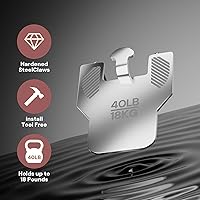 Vista 3 de Juego de 20 colgadores de cuadros para paneles de yeso con garra de 40 libras, carga máxima, resistente, sin clavos, espejo/póster/marco