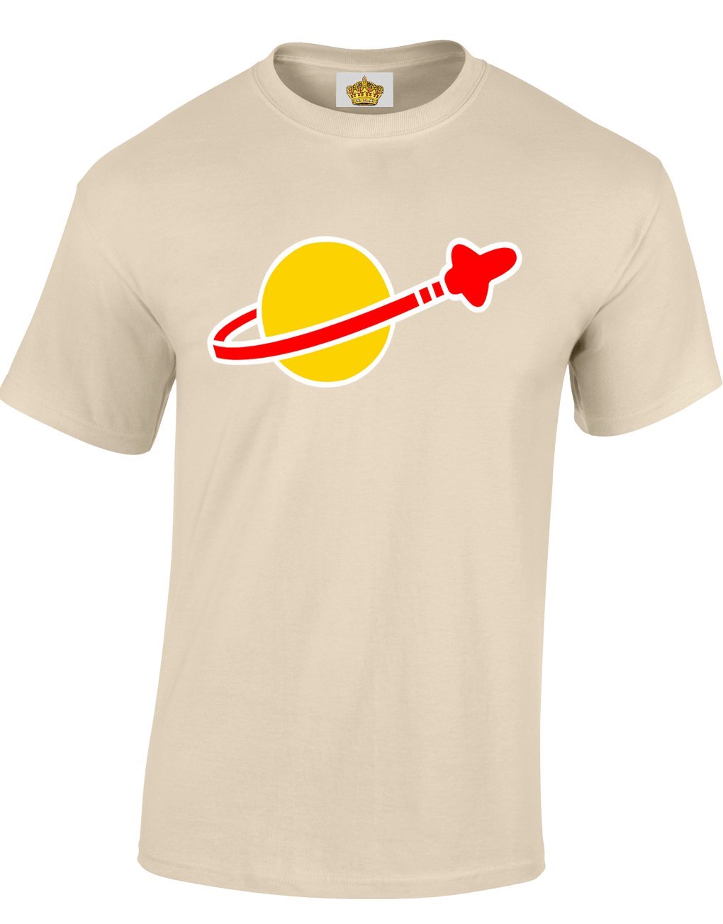 Crown Designs Men's Natural Bricks Spaceman Logo Family Movie Film Inspired For & Teenagers T-Shirts Tops - /Medium