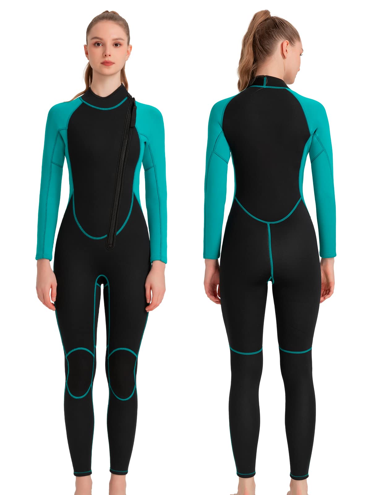REALON Men Wetsuit Women Neoprene Wet Suits 3mm Full Body Long Sleeves Swimsuit for Scuba Diving Swimming Surfing Adult in Cold Water Aerobics
