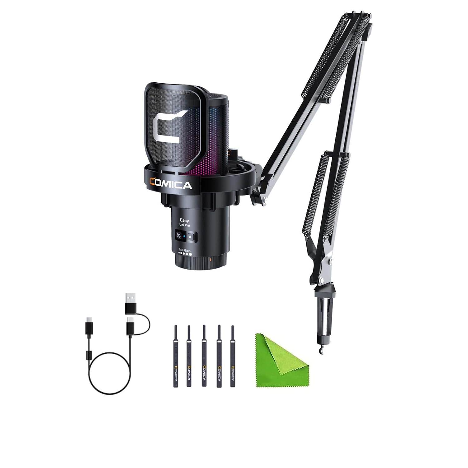 comica USB Microphone for Computer and Smartphone,48kHz/24bit RGB Cardioid Condenser Gaming Mic for Podcasting,Streaming,R... - Review, Price and Buying Guide