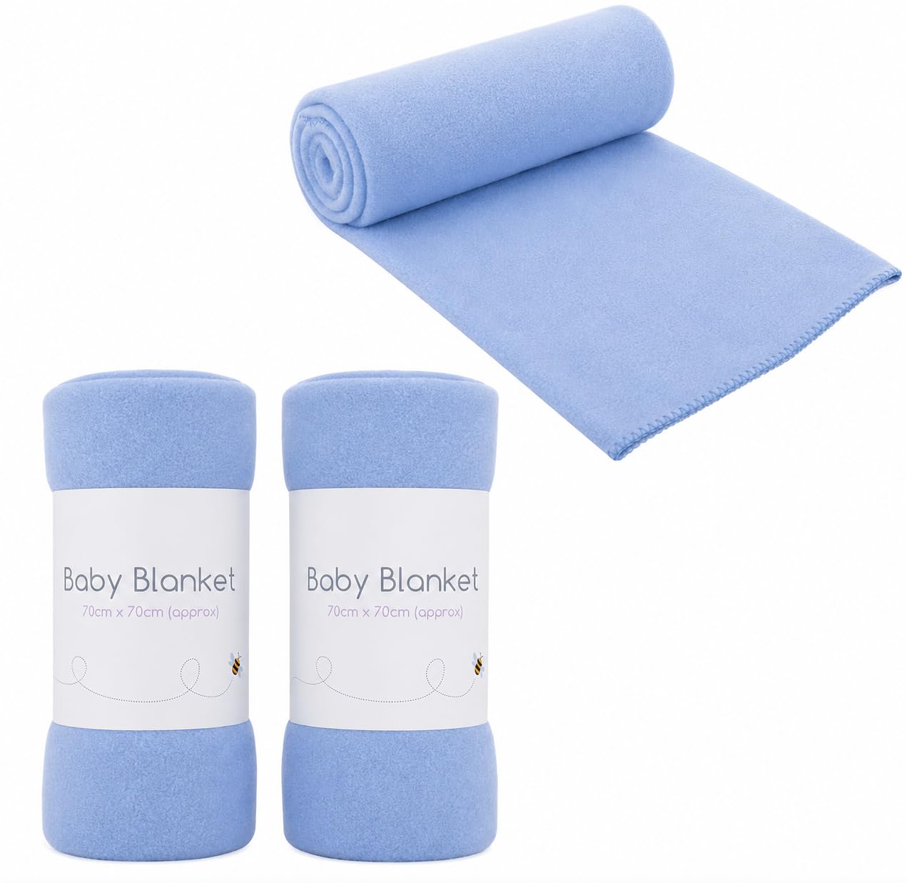 3 Pack Super Soft Baby Fleece Blankets 70 X 70Cm For Babies From Newborn Ideal For Cot, Pram, Crib, Car, Moses Basket, Pushchair, Car And General D.a.y. Republic