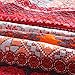 Exclusivo Mezcla 100% Cotton 3-Piece Multicolored Boho Paisley Full/Queen Size (92x88 Inch) Quilt Set as Bedspread/Coverlet/Bed Cover/Comforter- Lightweight, Reversible& Decorative, Red and Orange
