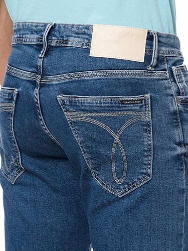 Jeans slim filigrana, Calvin Klein, Masculino, marinho, 46