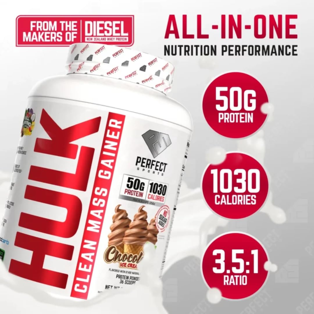 PERFECT SPORTS Hulk Mass Gainer, Chocolate Ice Cream, 5 lb — Amazon image 3
