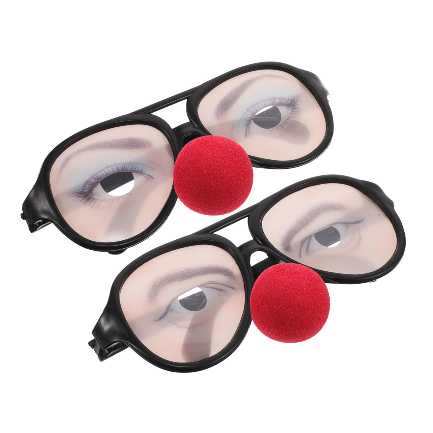 Toddmomy Halloween Glasses Glitter 2pcs Funny Eye Glasses Big Nose Male Female Trick Prank Props Costumes Accessories