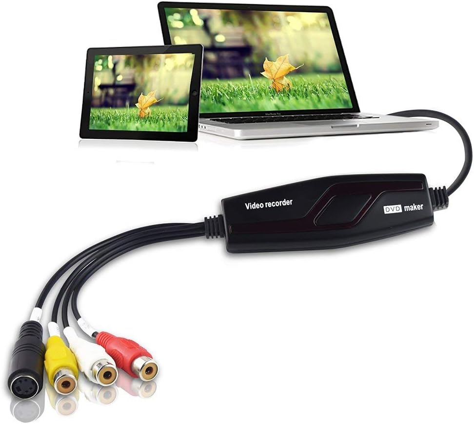 Digitnow Video Capture Converter, Usb 2.0 Device Analog To Digital For Your Mac Or Windows 10 Pc, Ipad And Iphone, Vhs Dvd