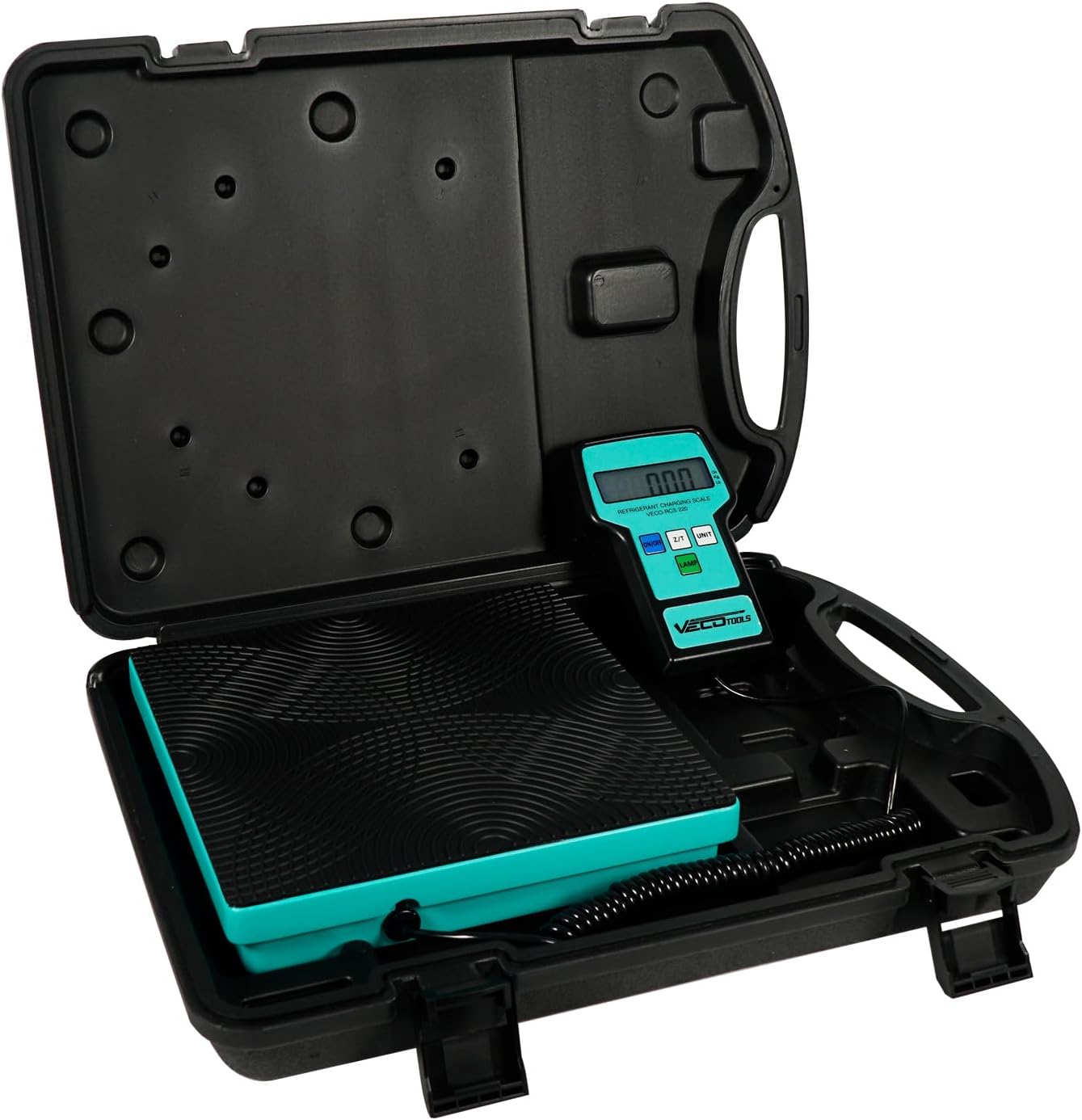 Digital Refrigerant Charging Scale 220LBS / 100KG, HVAC Freon Scale with Large LCD Display and Blue Carrying Case, Portable Electronic Scale for Refrigerant Recovery Tanks