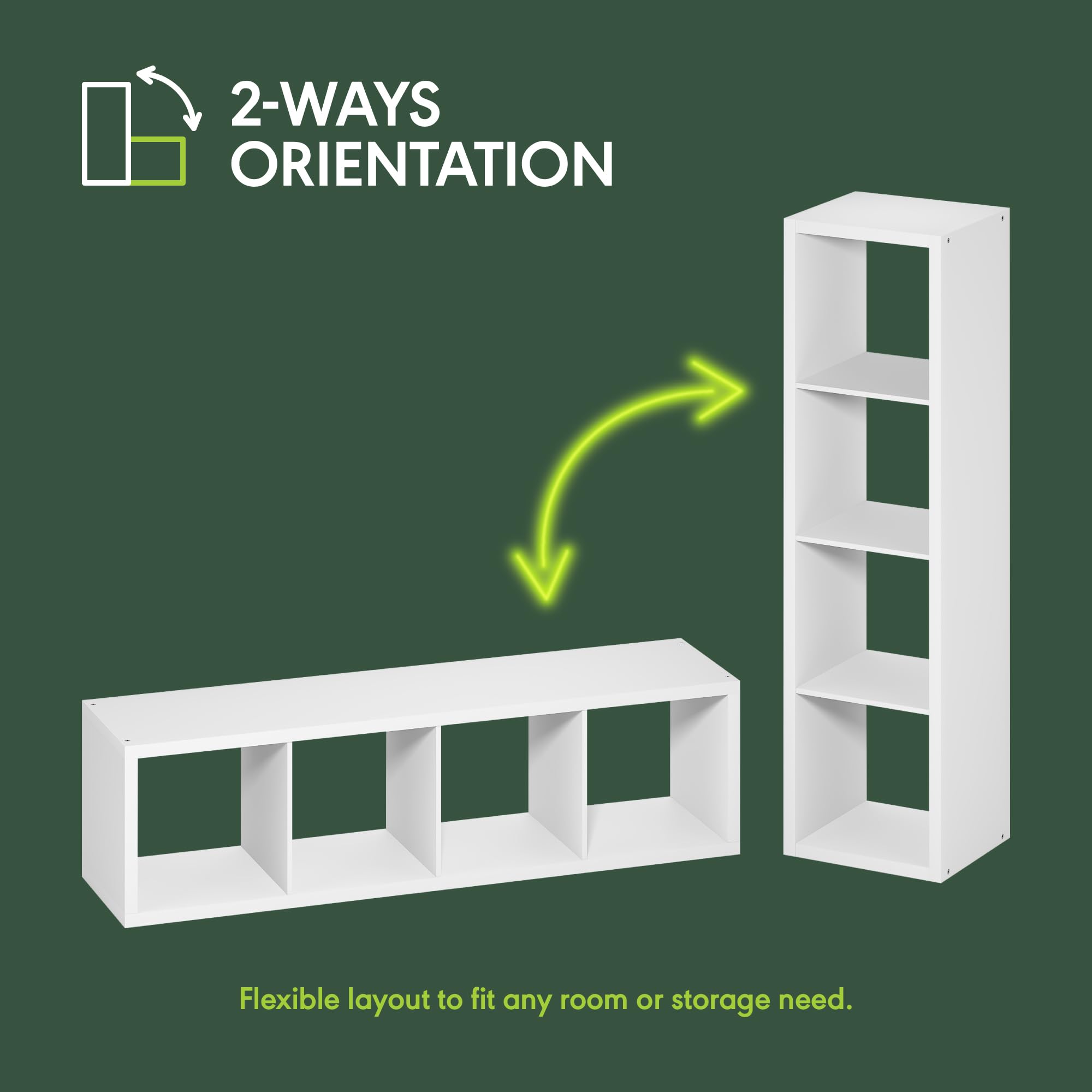 Amazon.com: Furinno Cubicle Book Shelf, Vertical 4-Cube Bookshelf