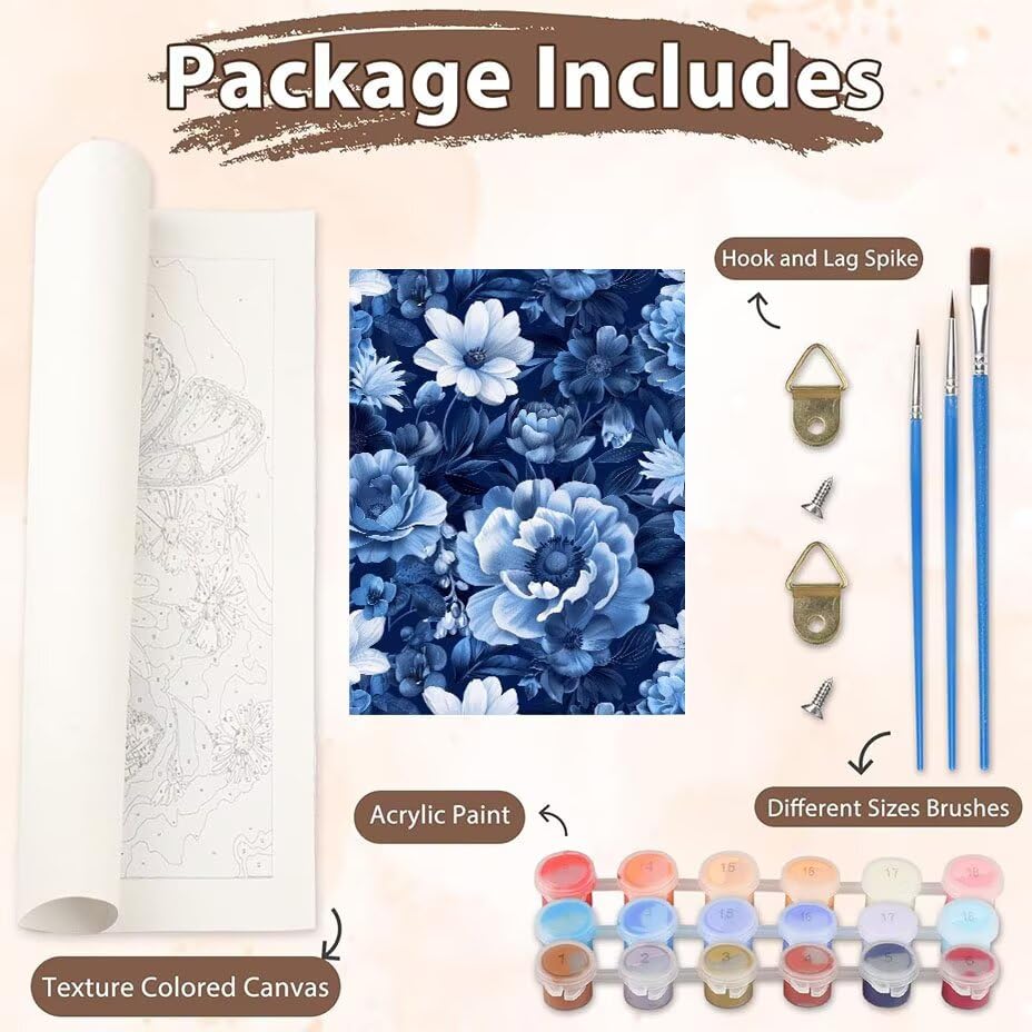 Peinture par Numéro Adulte Grand Format Fleur | Solution DIY Déco Murale sans Savoir Peindre