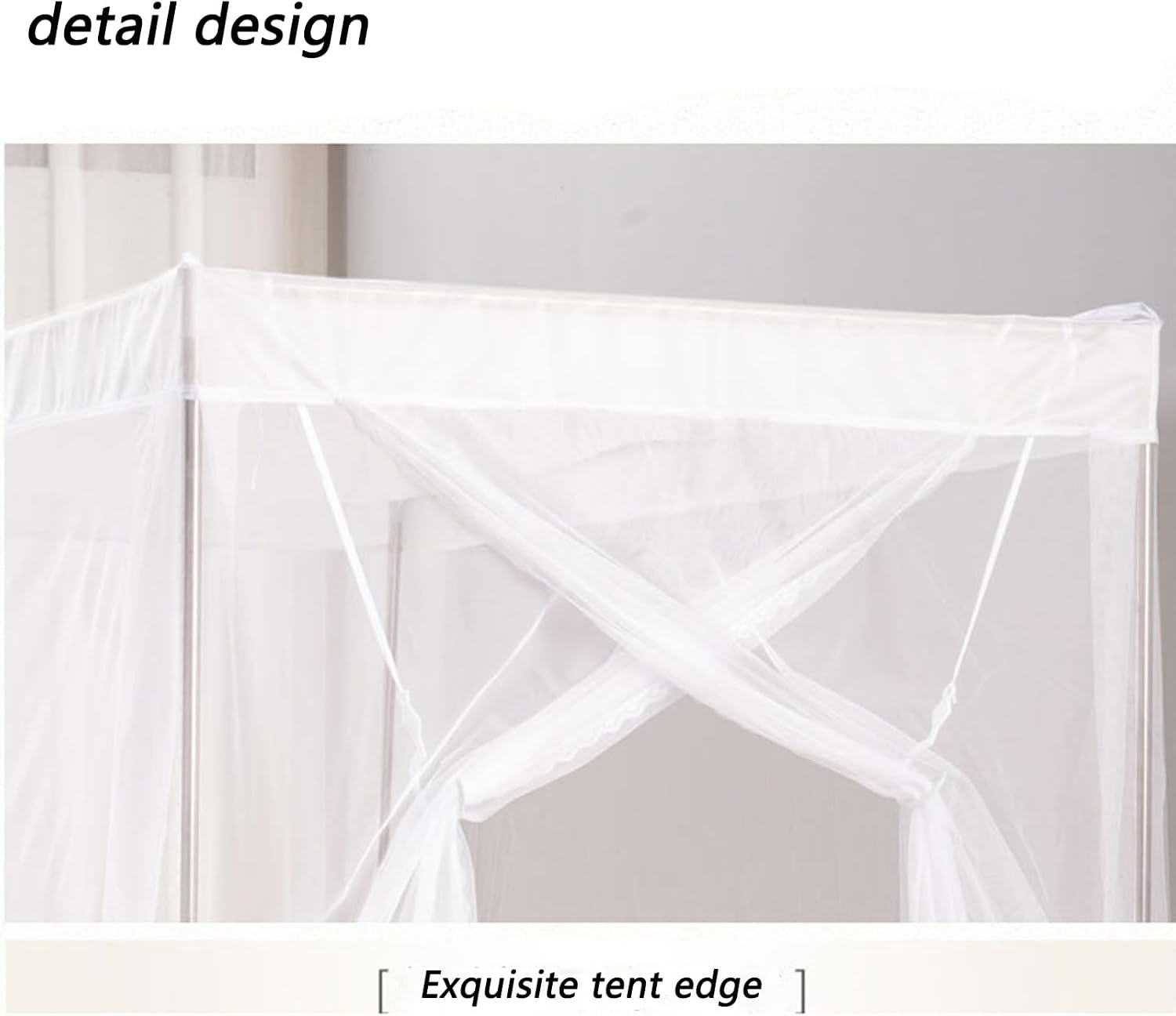 Portable Student Mosquito Netting Dormitory Net Bed Canopy Hanging Bed Curtains Reducing Light Easy Installation for Full Queen King Size Bed Breathable