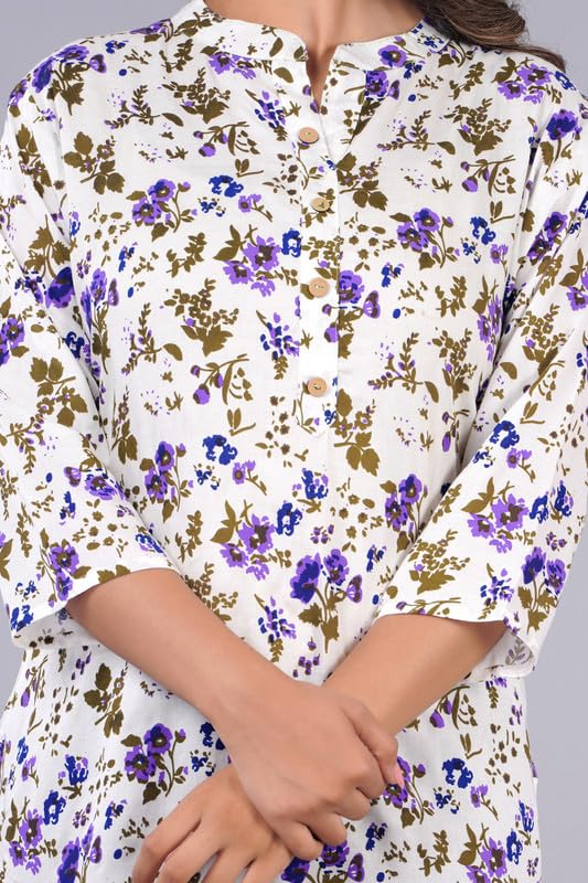 Image of Jikonet Women's Printed Rayon Straight Short Kurti
