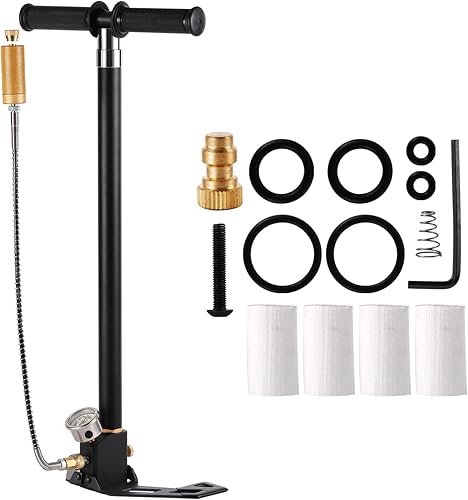 Bomba manual de rifle de aire PCP bomba de aire manual de cuatro etapas, 4500 PSI  30 MPa, bomba de aire manual de alta presión con filtro