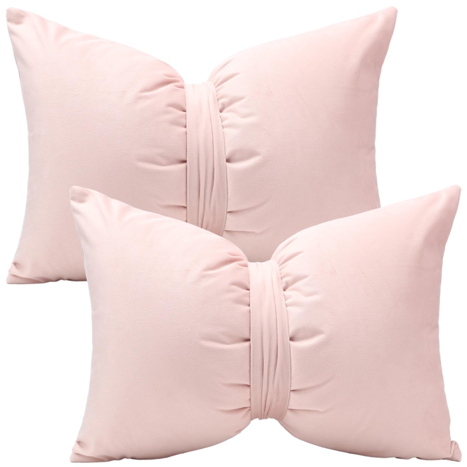 2 bonitos cojines de apoyo de coqueta, almohadas de lazo, almohadas decorativas de terciopelo de 17.7 x 11.8 pulgadas, almohadas lavables en forma de lazo para cama, sofá, silla, coche