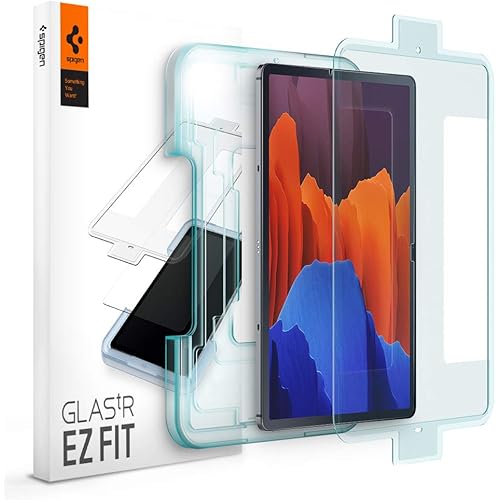Spigen Tempered Glass Screen Protector [GlasTR EZ FIT] Designed for Galaxy Tab S8 Plus/Galaxy Tab S7 Plus (12.4 inch) [9H Hardness/Case-Friendly]
