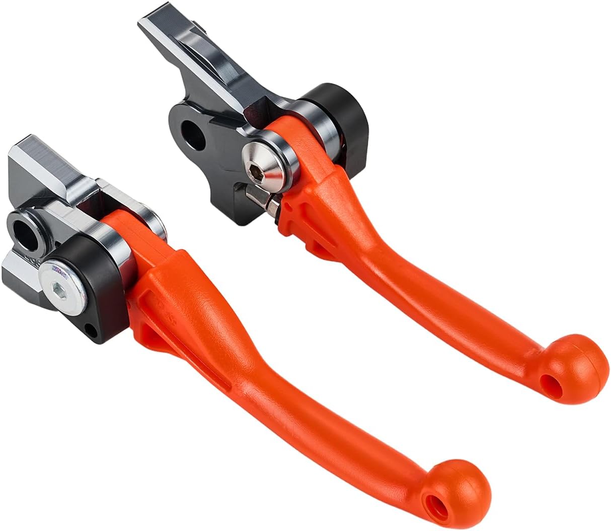 Dirt Bike Clutch Brake Lever,CNC Aluminum+Nylon with Stainless Steel Brake and Clutch Lever Set for EXC EXC-F XC XCW XCF FC FE TE FX MC 125 150 250 350 450 500-Stury &Comfortable Grip-Orange