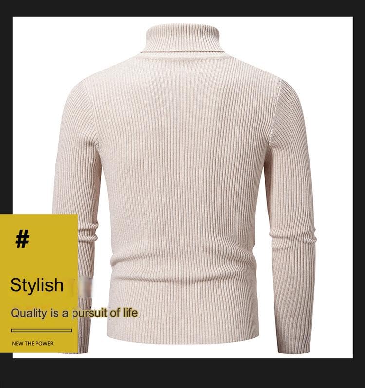Men's Long Sleeve Mock Turtle Neck Sweaters, Mens Ribbed Slim Fit Knitted Pullover Casual Turtleneck Sweater3