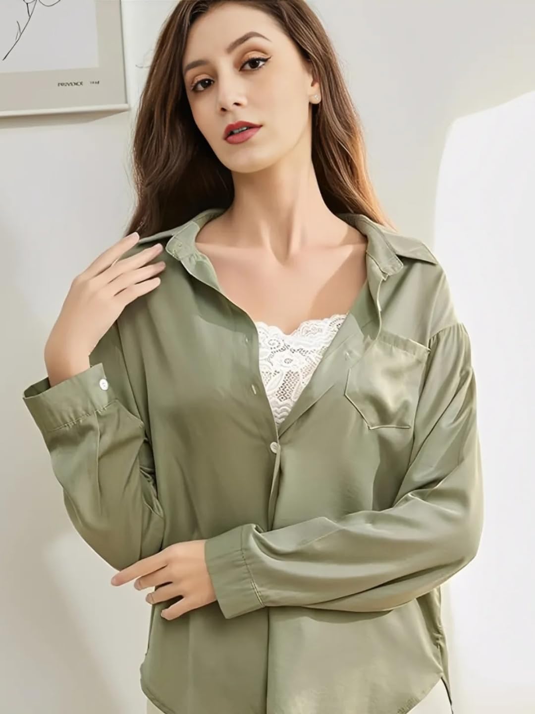 FIMS - Fashion is my style Women Lace Camisole Wearable, Adjustable & Detachable Straps, Cleavage Cover Up Clips for Deep V-Neck Low Cut Top Pack of 3 Black White Beige 4