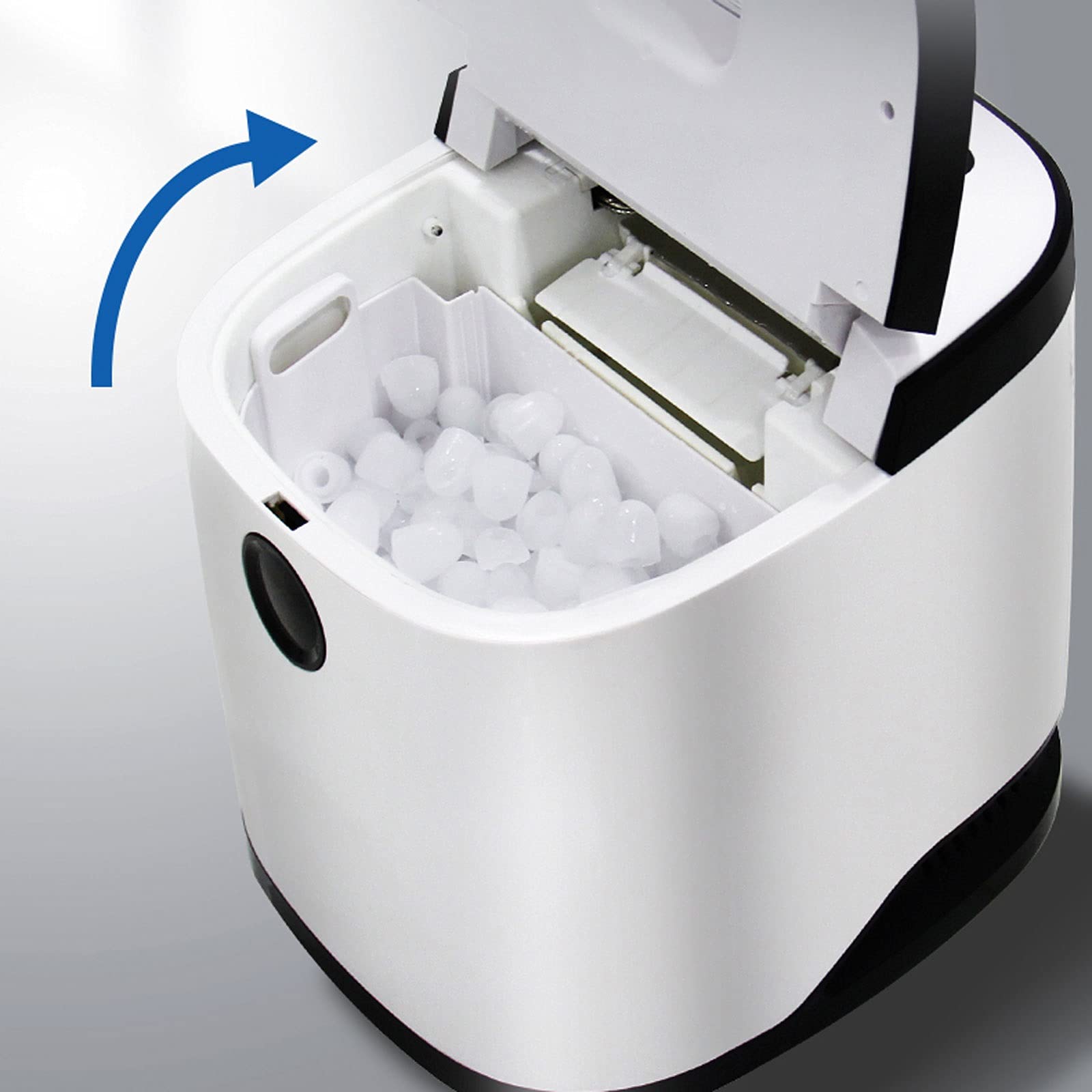 Maquina de Hacer Hielo Fabricación de Hielo portátil de Acero Inoxidable, 40 lbs. Hielo en 24 Horas, 9 Cubos de Bala en 6 Minutos de máquina de Hielo encimera Maquina Cubitos