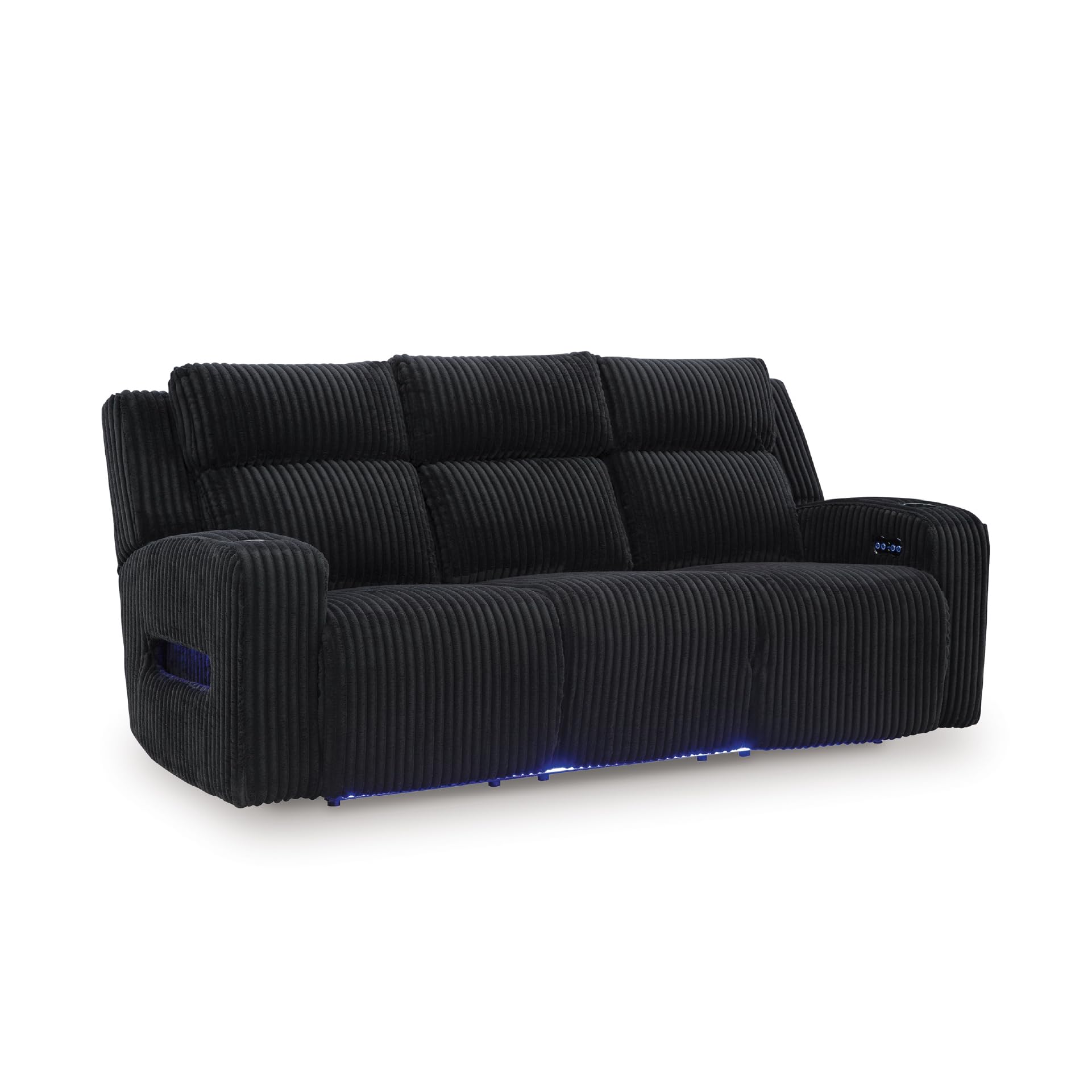 Signature Design by Ashley Broad Cove Modern Power Reclining Sofa with Drop Down Table Audio Sound System and
