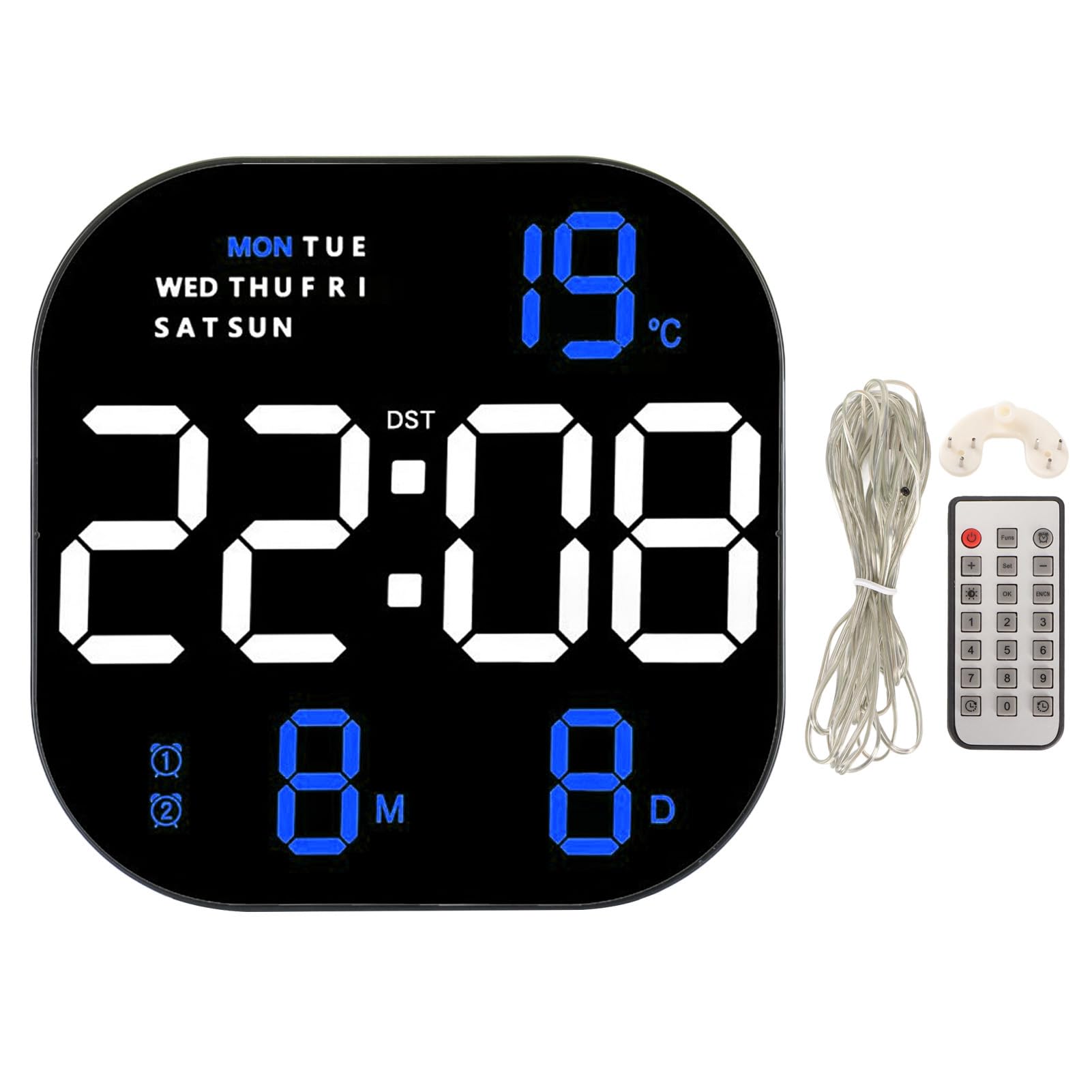 Reloj Digital LED de Pantalla Grande con Pantalla de Temperatura