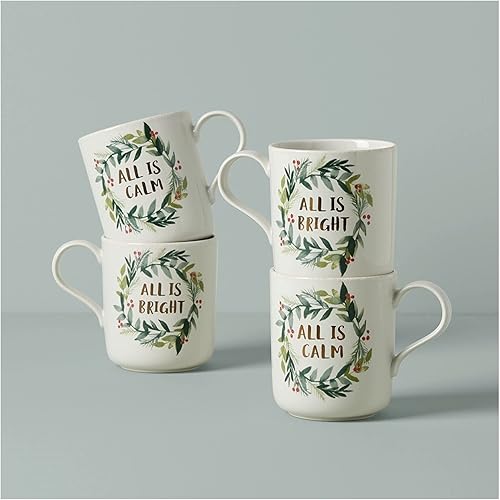 Miniatura 2 de Lenox 894197 French Perle Berry Tazas, Juego de 4, Vasos de Navidad, Alojamiento de Vacaciones