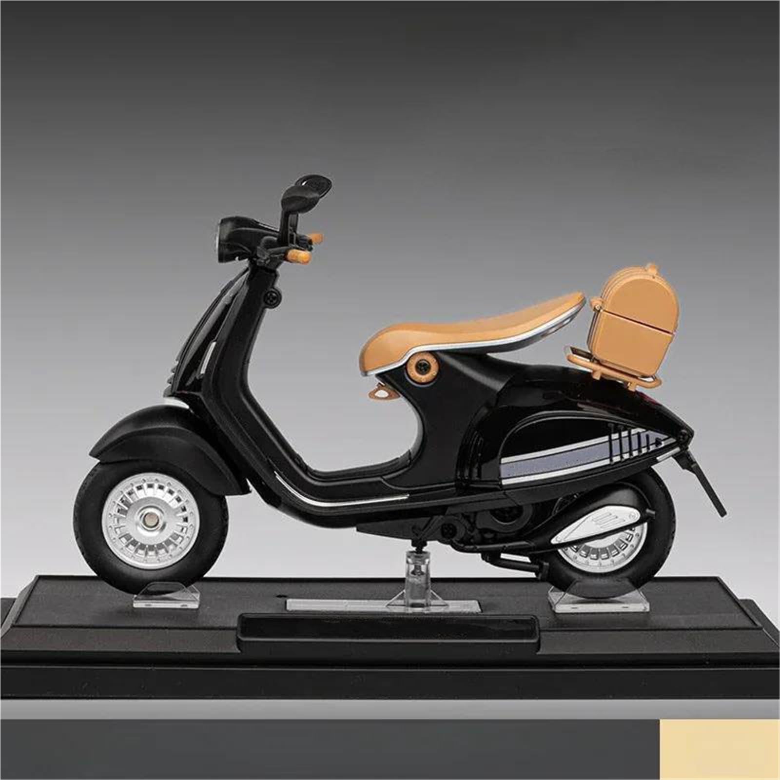 MAKUTU Modello di moto in scala Modellino Di Motocicletta Per Vespa 946 In Lega, Scala 1:12, Modello Retrò Da Strada, Con Luci E Suoni, Regalo(Black)