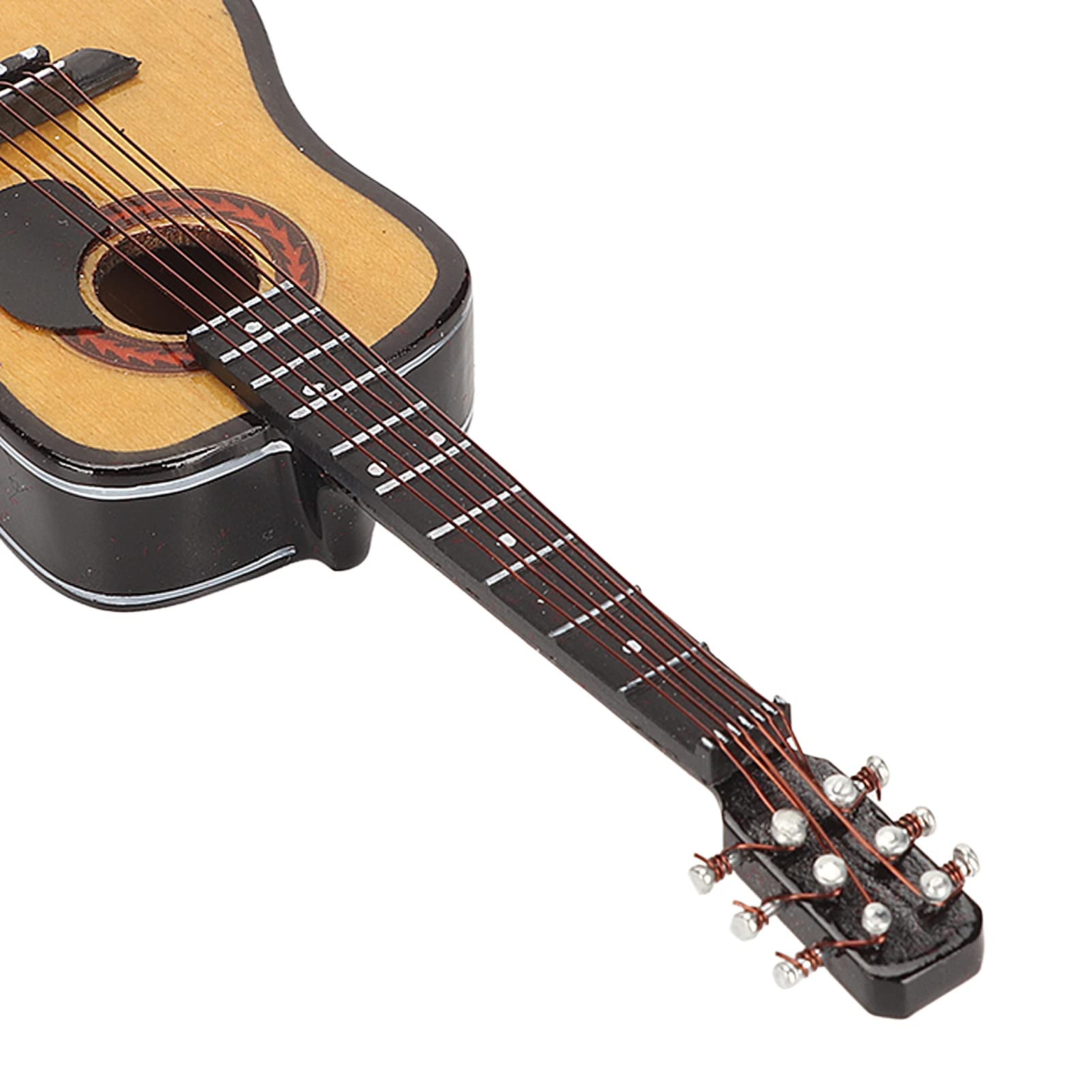 Dioche Miniatur-Gitarren-Modell Aus Holz - 10 Cm Mit Ständer, Handgefertigt Als Deko Für Schreibtisch & Regal