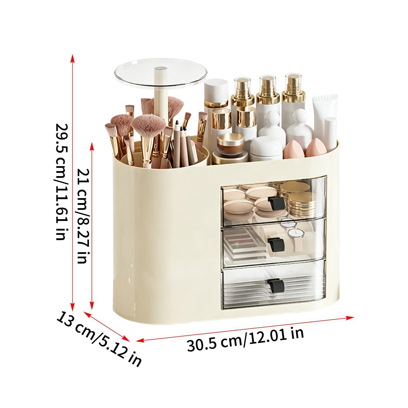 Genérico Organizador Cosmético con 3 Cajones de Gran Capacidad | Organizador De Maquillaje Para Baño Y Almacenamiento De Perfumes para Tocador Perfume Pintalabios Cuidado Facial Baño y