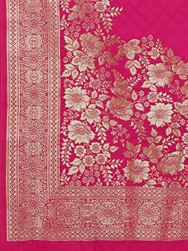Image of Mehrang Cotton Banarasi Silk Saree for Women With Unstitched Blouse Piece