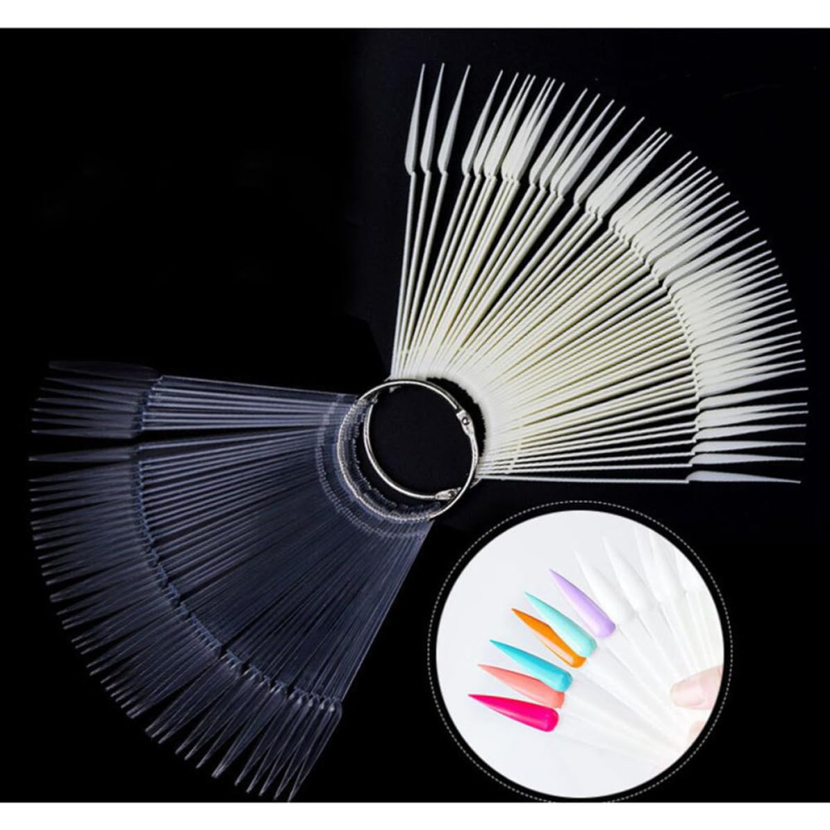 Nail Practice Tips 100pcs Fan Shaped Display Board
