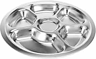 Amazon.com | Stainless Steel Divided Dinner Plate 6 sections