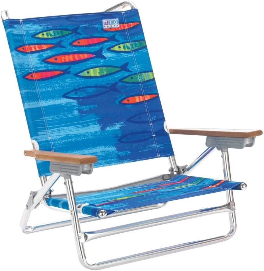 Ace Trading SC590C-ACE "Rio Brands" 5 Position LAY Flat Chair, Gulf Stream Blue