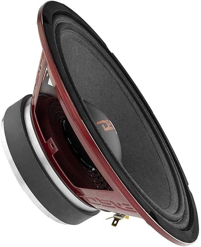 DS18 PRO-X10.4M - Altavoz de 10 pulgadas, rango medio, canasta de acero rojo, 600 W máximo, 300 W RMS, 4 ohmios - Altavoces de puerta de audio de
