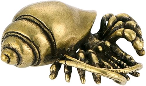 Péndulo de cangrejo ermitaño de latón para tanque, animales en miniatura, decoración de automóvil, figura de animal vintage, figura de porsperidad,