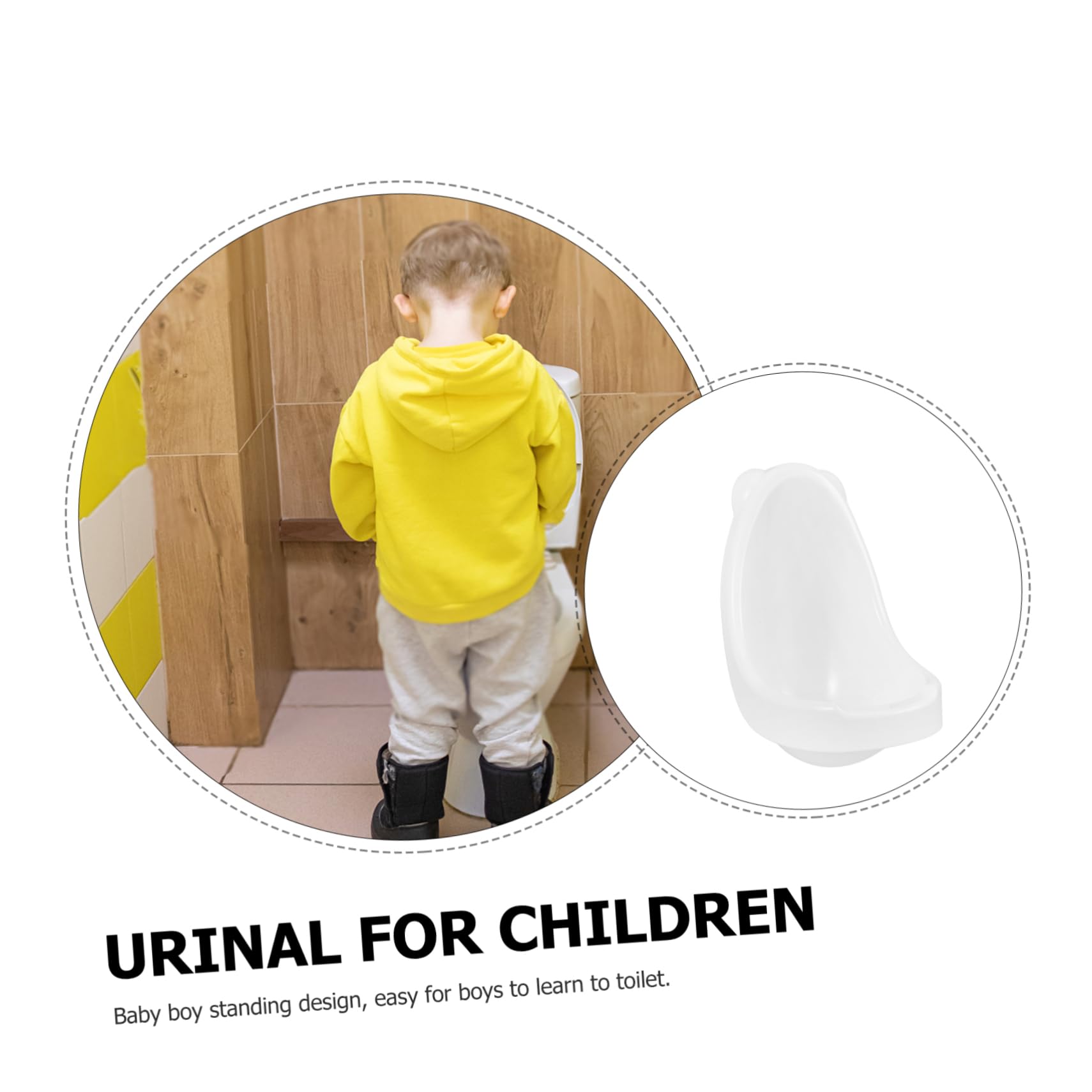 Urinario de Pie para Niño, Orinal Infantil de Pp Blanco | Diseño Dividido y Suspensión, Forma de Dibujos Animados, para Niños Pequeños
