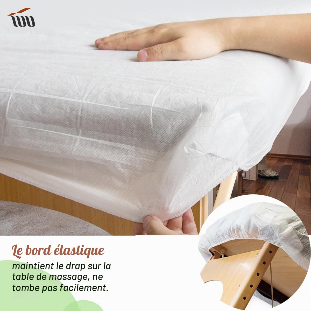 Draps Housses Jetables pour Table de Massage 90 x 215cm avec Trou pour Spa Beauté