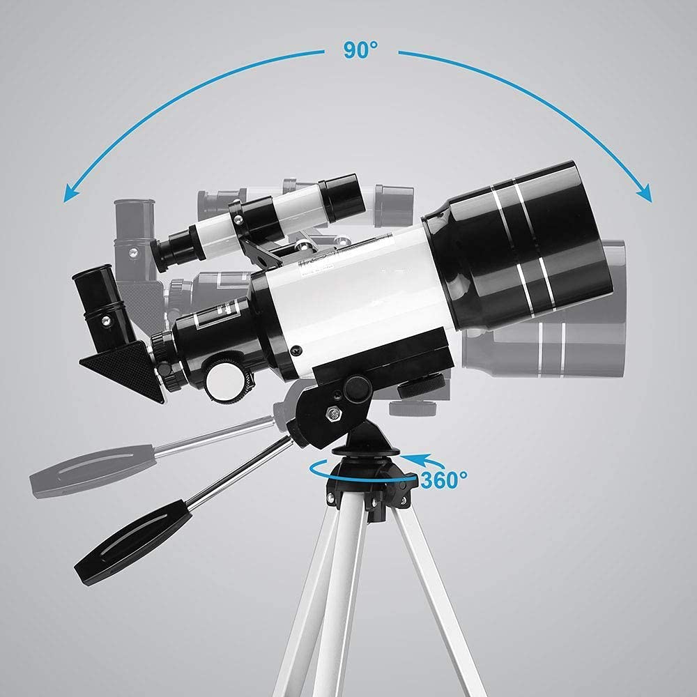 Telescopio, telescopio Refractor astronómico con Soporte para teléfono Inteligente y trípode Telescopio Reflector 15-140X Telescopio Ideal para Principiantes Alcance de Viaje para observar el Planeta