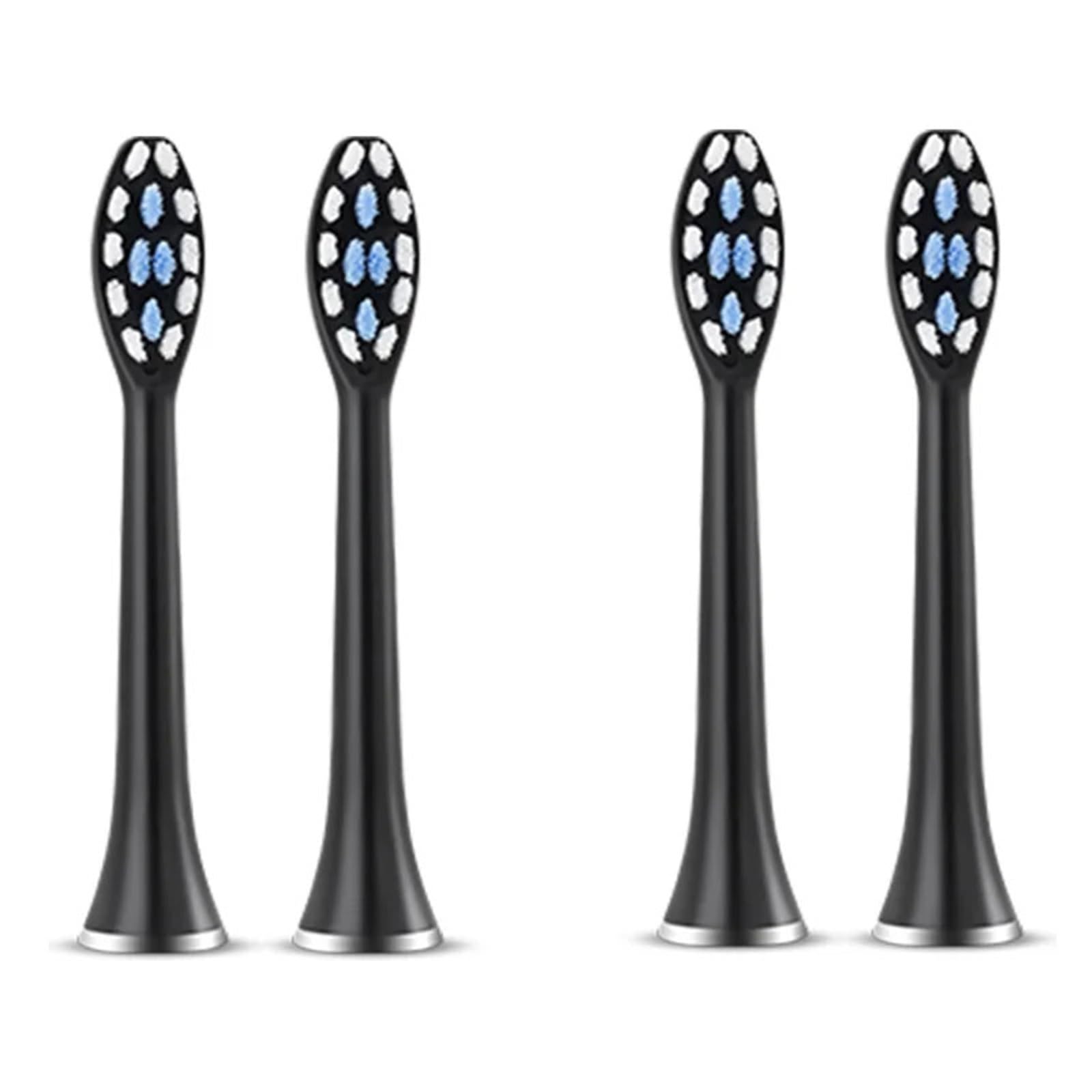 4 pz testine di ricambio S7 per spazzolino, plastica standard | per spazzolino elettrico, uso adulti, testine nero bianco rosa(8 white brush head)