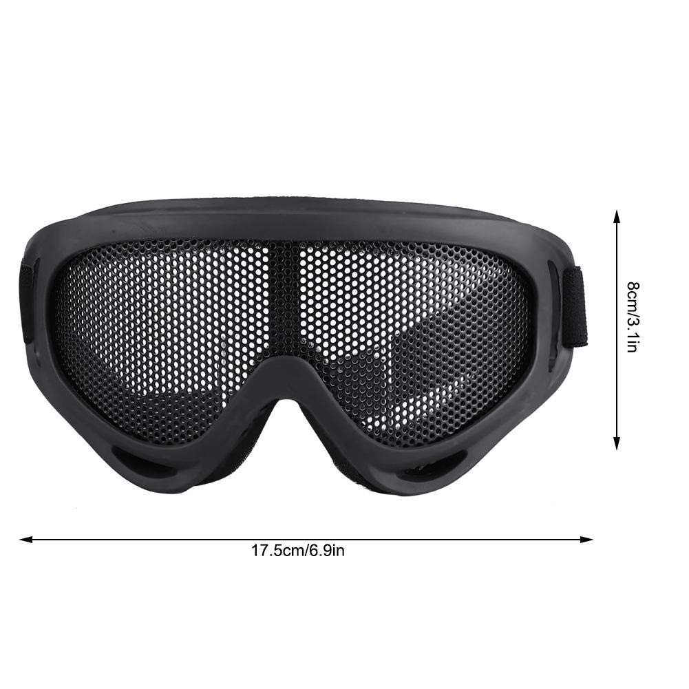Tbest Airsoft Metal Mesh Goggles Tactical Mesh Goggles Lenti in acciaio Occhiali da sole Mezza viso Copricapi Fascia Googles per il ciclismo all'aperto Running Cam