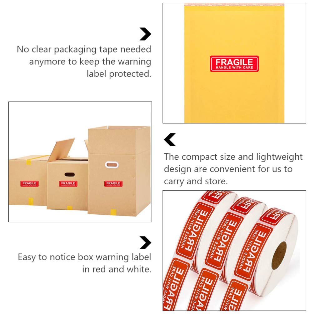 Sticker para Uñas 500pcs Fragile Adhesive Sticker Handle with Care Labels Warning Stickers Red Fragile Labels for Shipping and Packing Tags