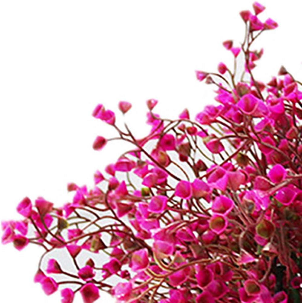 Mynse Lifelike Artificial Plant Indoor Fake Plant Outdoor Decoration Patio Lawn Garden Hanging Basket with Chain Flowerpot (Purple with Red), Big Basket and Artificial Flowers