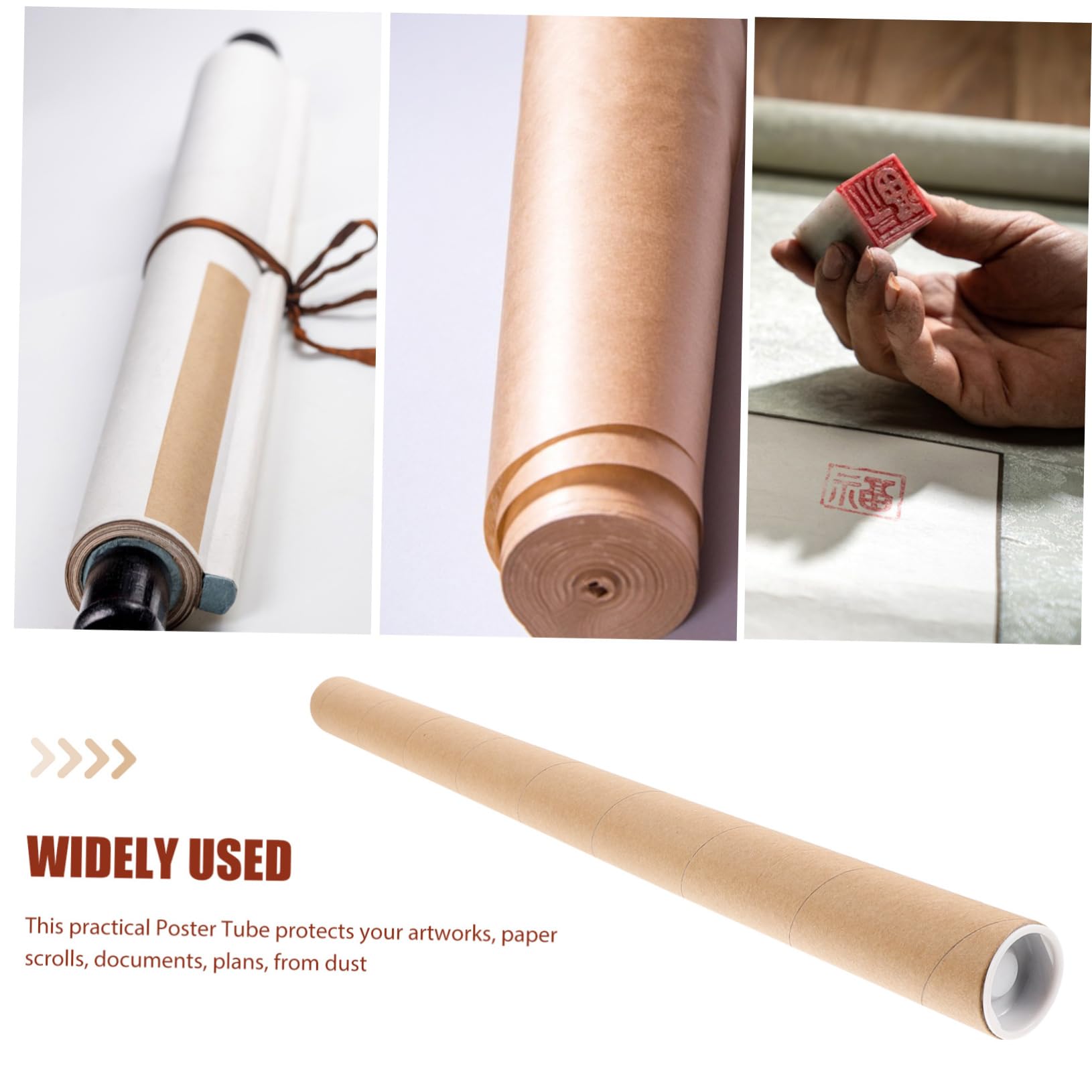 Portable Kraft Poster Tube - 50cm X 3cm Round Mailing Tube For Safe Transport & Storage Of Posters, Artwork, Blueprints & Documents