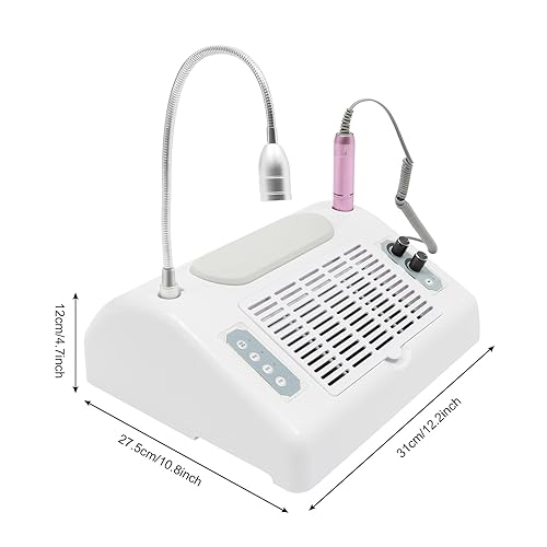 Miniatura 9 de Hteedy Máquina de manicura 5 en 1 para taladro de uñas, 30000 rpm, secadora de lámpara de uñas eléctrica, colector de polvo de uñas para manicura de