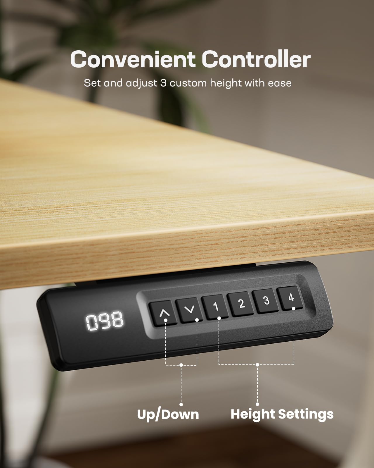 Marsail Electric Standing Desk Adjustable Height Stand up Desk 40 x 24 Inches Sit Stand Home Office Desk — view 4