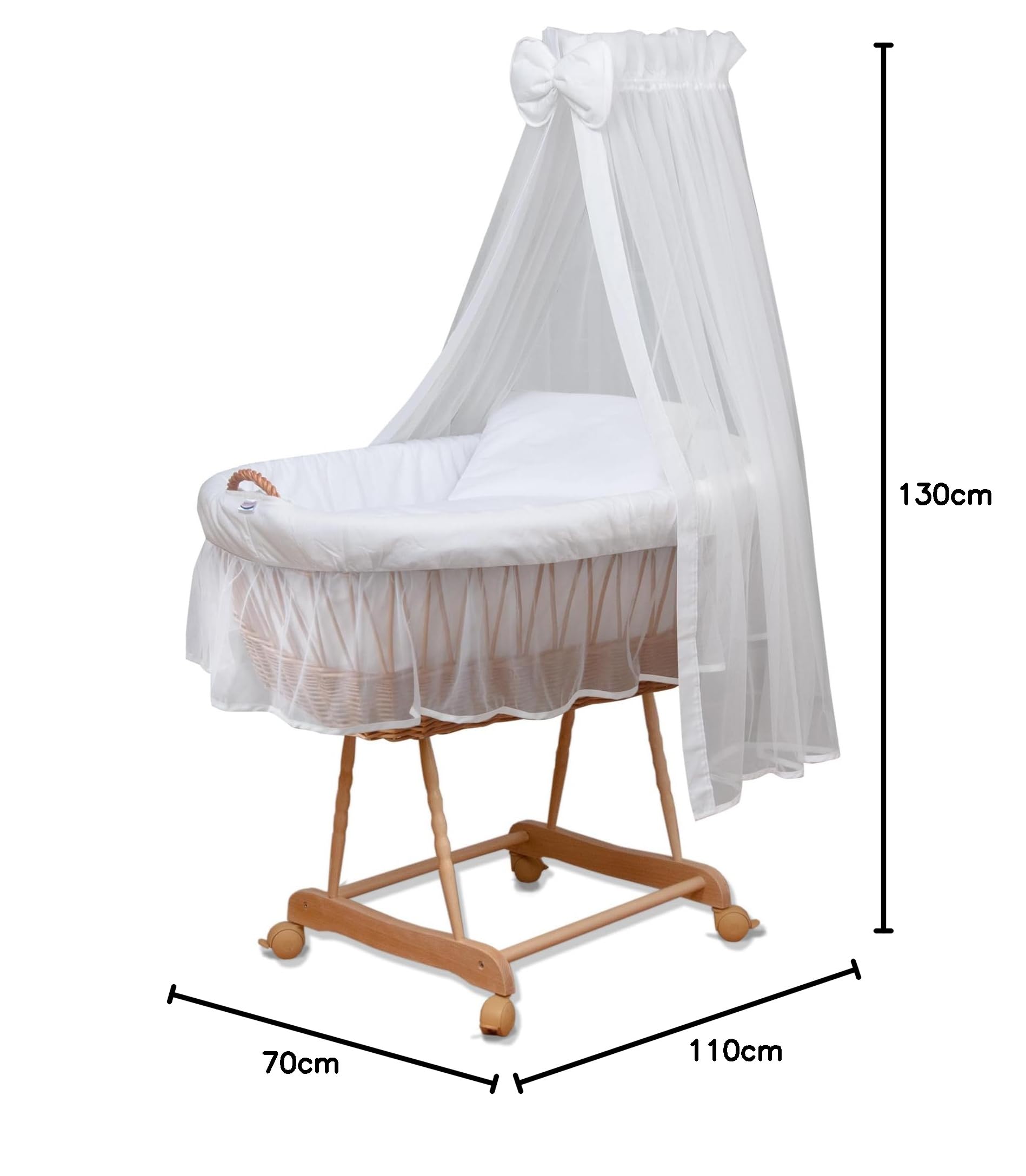 waldin Landau Berceau Complet 24 modèles Tissu Blanc